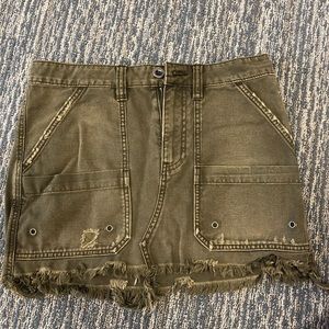 Free people green cargo skirt